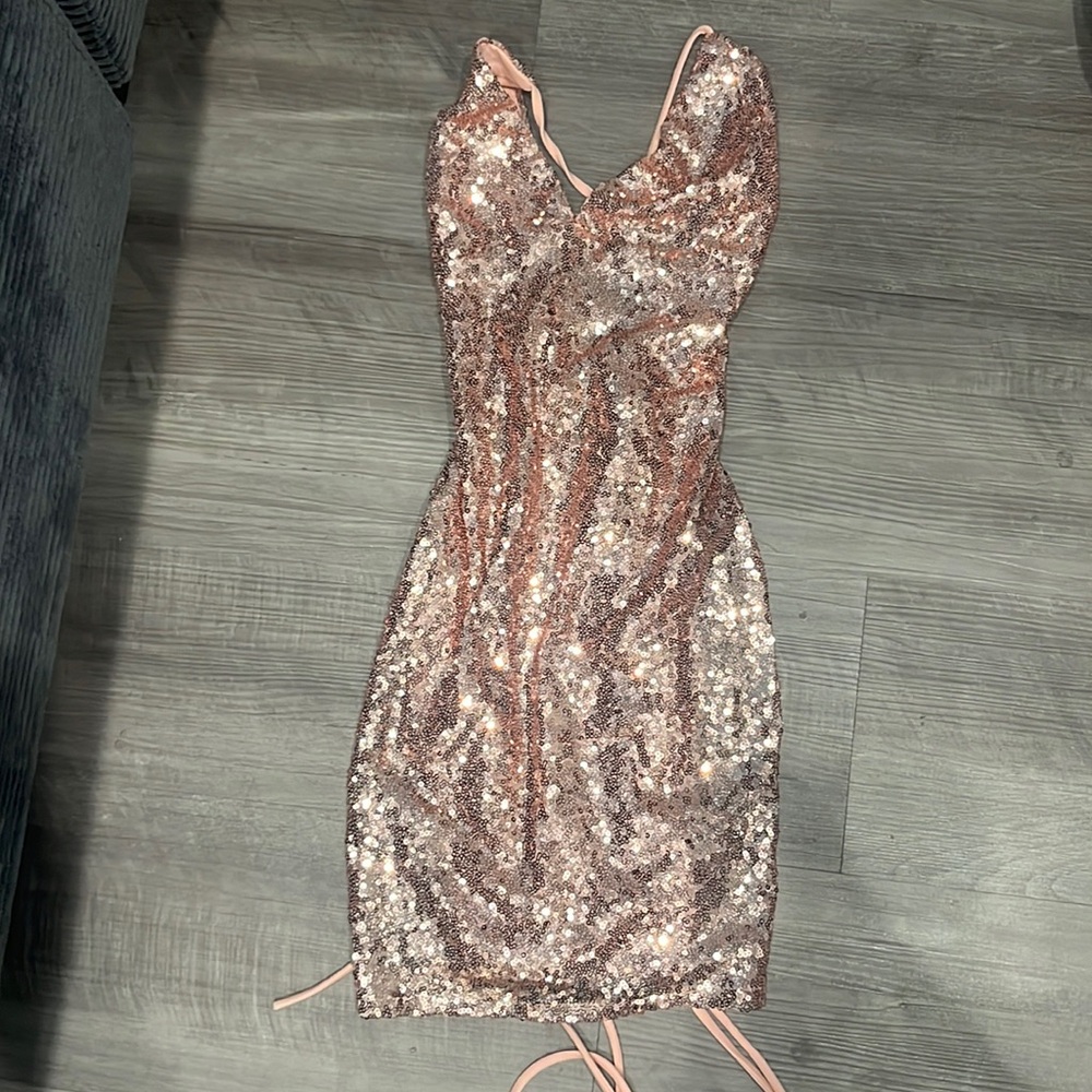 Sparkly Pink Dress. Size Small. Only worn one time!!!